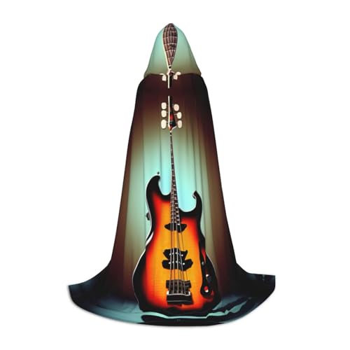 JJPUNGK Gitarren-Bass-Musikinstrument-Druck, Karneval, Kapuzenumhang für Männer und Frauen, für Themenpartys, Cosplay, Festivals, Dekorationen JJPUNGK Gitarren-Bass-Musikinstrument-Druck, Karneval, Kapuzenumhang für Männer und Frauen, für Themenpartys, Cosplay, Festivals, Dekorationen von JJPUNGK
