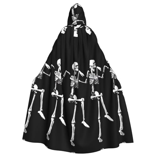 JJPUNGK Halloween beweglicher Skelett-Schädel-Druck, bequemer Kapuzenumhang für Damen und Herren, für Karneval, Cosplay und Themenpartys JJPUNGK Halloween beweglicher Skelett-Schädel-Druck, bequemer Kapuzenumhang für Damen und Herren, für Karneval, Cosplay und Themenpartys von JJPUNGK