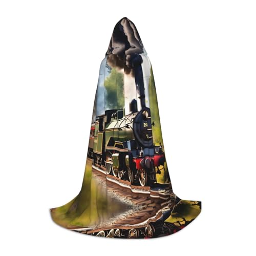 JJPUNGK Kapuzenumhang mit Aufschrift "Steam Little Train", für Karneval, für Männer und Frauen, für Themenpartys, Cosplay, Festivals, Dekorationen JJPUNGK Kapuzenumhang mit Aufschrift "Steam Little Train", für Karneval, für Männer und Frauen, für Themenpartys, Cosplay, Festivals, Dekorationen von JJPUNGK
