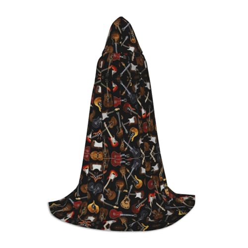 JJPUNGK Kapuzenumhang mit Gitarren-Aufdruck, für Männer und Frauen, für Themenpartys, Cosplay, Festivals, Dekorationen JJPUNGK Kapuzenumhang mit Gitarren-Aufdruck, für Männer und Frauen, für Themenpartys, Cosplay, Festivals, Dekorationen von JJPUNGK