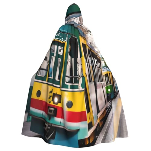 JJPUNGK Lissabon Tram Print Bequemer Kapuzenumhang für Damen Herren für Karneval, Cosplay und Mottopartys JJPUNGK Lissabon Tram Print Bequemer Kapuzenumhang für Damen Herren für Karneval, Cosplay und Mottopartys von JJPUNGK