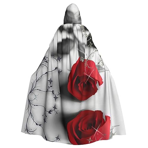 JJPUNGK Rote Rose 1 Druck Bequemer Kapuzenumhang für Damen Herren für Karneval Cosplay und Mottopartys JJPUNGK Rote Rose 1 Druck Bequemer Kapuzenumhang für Damen Herren für Karneval Cosplay und Mottopartys von JJPUNGK