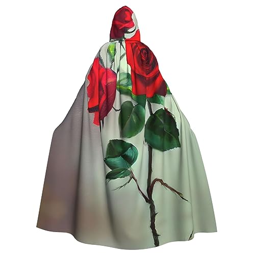 JJPUNGK Roter Rosen-Bild-Druck, bequemer Kapuzenumhang für Damen und Herren, für Karneval, Cosplay und Mottopartys JJPUNGK Roter Rosen-Bild-Druck, bequemer Kapuzenumhang für Damen und Herren, für Karneval, Cosplay und Mottopartys von JJPUNGK