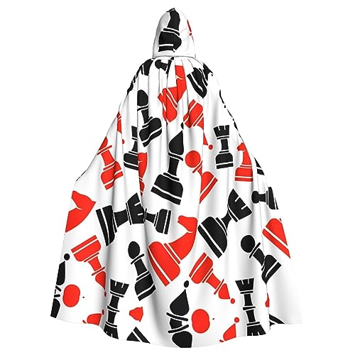 JJPUNGK Schachmuster-Druck, bequemer Kapuzenumhang für Damen und Herren, für Karneval, Cosplay und Themenpartys JJPUNGK Schachmuster-Druck, bequemer Kapuzenumhang für Damen und Herren, für Karneval, Cosplay und Themenpartys von JJPUNGK