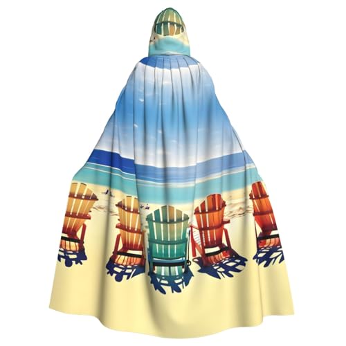 JJPUNGK Strand-Szene mit Stühlen-Druck, bequemer Kapuzenumhang für Damen und Herren, für Karneval, Cosplay und Mottopartys JJPUNGK Strand-Szene mit Stühlen-Druck, bequemer Kapuzenumhang für Damen und Herren, für Karneval, Cosplay und Mottopartys von JJPUNGK