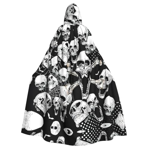 JJPUNGK Totenkopf-Hintergrunddruck, bequemer Kapuzenumhang für Damen und Herren, für Karneval, Cosplay und Themenpartys JJPUNGK Totenkopf-Hintergrunddruck, bequemer Kapuzenumhang für Damen und Herren, für Karneval, Cosplay und Themenpartys von JJPUNGK