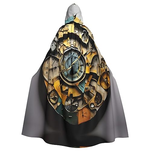 JJPUNGK Uhr-Kunstdruck, bequemer Kapuzenumhang für Damen und Herren, für Karneval, Cosplay und Mottopartys JJPUNGK Uhr-Kunstdruck, bequemer Kapuzenumhang für Damen und Herren, für Karneval, Cosplay und Mottopartys von JJPUNGK
