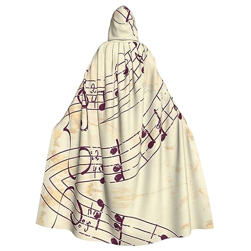 JJPUNGK Umhang mit Musiknote, Blumendruck, bequemer Kapuzenumhang für Damen und Herren, für Karneval, Cosplay und Themenpartys JJPUNGK Umhang mit Musiknote, Blumendruck, bequemer Kapuzenumhang für Damen und Herren, für Karneval, Cosplay und Themenpartys von JJPUNGK
