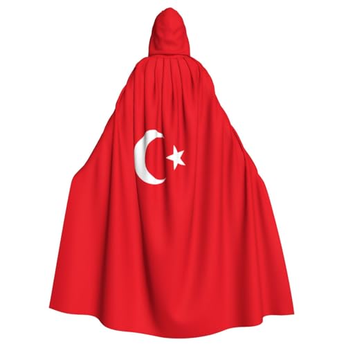 JJPUNGK Umhang mit der Flagge der Türkei, bequemer Kapuzenumhang für Damen und Herren, für Karneval, Cosplay und Themenpartys JJPUNGK Umhang mit der Flagge der Türkei, bequemer Kapuzenumhang für Damen und Herren, für Karneval, Cosplay und Themenpartys von JJPUNGK