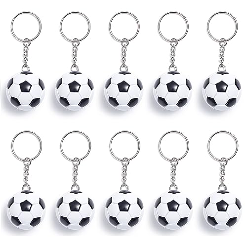 10 Stück Fußball Schlüsselanhänger Party Mitgebsel Geburtstag Jungen Fußball Anhänger Party Geschenk Fussball Schlüsselanhänger von JJQHYC