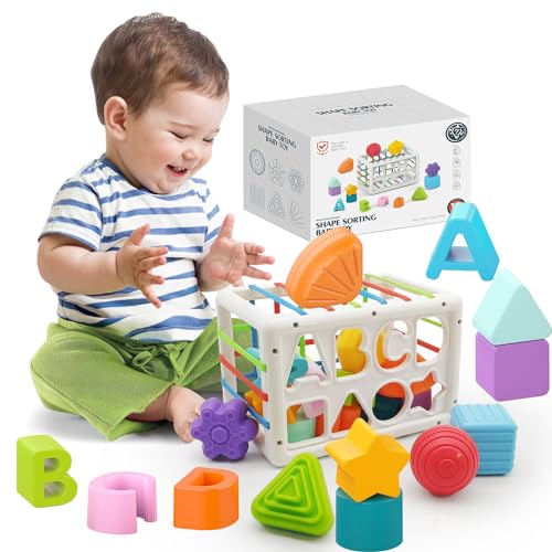 JKGIFTS Montessori Spielzeug ab 1-3 Jahre, Spielzeug ab 1 2 3 Jahre Baby Sensorische Spielzeug Kinder Spielzeug Jungen Mädchen Lernspiele ab 1 2 3 Jahre Baby Spielzeug Formensortierspiel von JKGIFTS