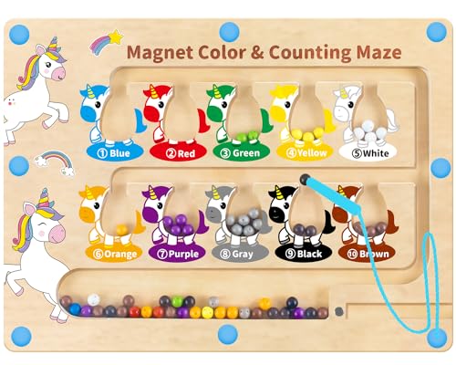 Montessori Spielzeug ab 2 3 4 5 6 Jahre Magnetspiel Labyrinth Geschenk für Mädchen Junge 3-8 Jahre Spielzeug Mädchen Junge Kinder Holzspielzeug Zahlen & Farben Lernspiele Motorikspielzeug Weihnachten Montessori Spielzeug ab 2 3 4 5 6 Jahre Magnetspiel Labyrinth Geschenk für Mädchen Junge 3-8 Jahre Spielzeug Mädchen Junge Kinder Holzspielzeug Zahlen & Farben Lernspiele Motorikspielzeug Weihnachten von JKGIFTS