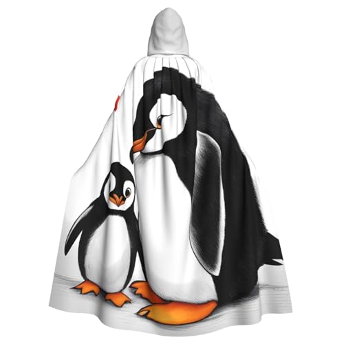 JKIEGOQ Umhang mit Kapuze "I Love Penguins" für Erwachsene, für Halloween-Kostümpartys und mehr von JKIEGOQ