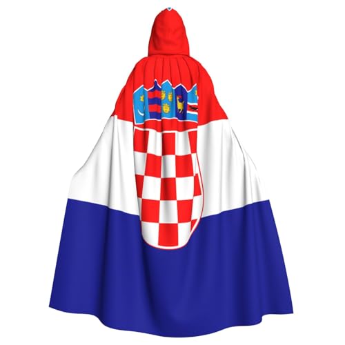 JKIEGOQ Umhang mit Kapuze für Erwachsene, Motiv: Flagge der Republik Kroatien, für Halloween-Kostümpartys und mehr von JKIEGOQ
