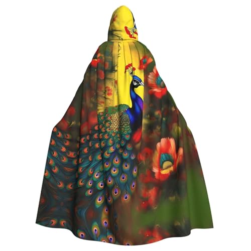 JKIEGOQ Umhang mit Kapuze für Erwachsene, Pfauenblumenmuster, für Halloween-Kostümpartys und mehr JKIEGOQ Umhang mit Kapuze für Erwachsene, Pfauenblumenmuster, für Halloween-Kostümpartys und mehr von JKIEGOQ