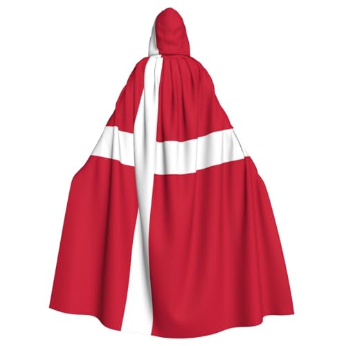 JKIEGOQ Umhang mit Kapuze für Erwachsene, dänische Flagge, für Halloween-Kostümpartys und mehr von JKIEGOQ