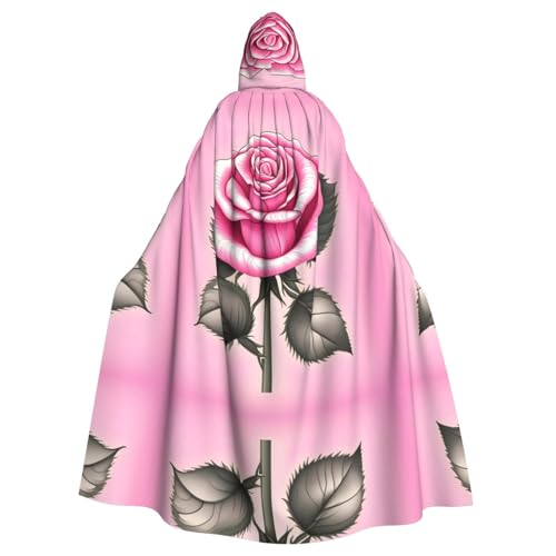 JKIEGOQ Wunderschöner rosa Rosenmuster, Kapuzenumhang für Erwachsene, für Halloween-Kostümpartys und mehr JKIEGOQ Wunderschöner rosa Rosenmuster, Kapuzenumhang für Erwachsene, für Halloween-Kostümpartys und mehr von JKIEGOQ