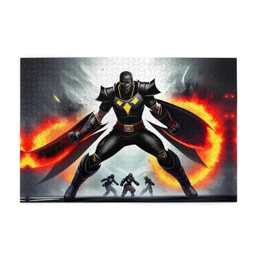 Jigsaw Puzzles1000 Piece Jkiegoq Black Fighter Printed Educational Intellectual Wooden Puzzles, Fun Puzzles, Stress Relieving Game von JKIEGOQ