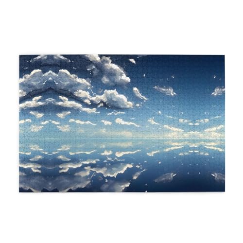 Jigsaw Puzzles1000 Teile Jkiegoq Blauer Himmel und weiße Wolken gedruckte pädagogische intellektuelle Holzpuzzles, lustige Puzzles, Stressabbau-Spiel Jigsaw Puzzles1000 Teile Jkiegoq Blauer Himmel und weiße Wolken gedruckte pädagogische intellektuelle Holzpuzzles, lustige Puzzles, Stressabbau-Spiel von JKIEGOQ