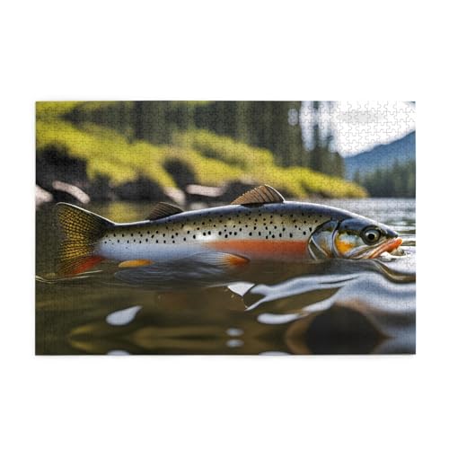 Jigsaw Puzzles1000 Teile Jkiegoq Brook Forelle Fliegenfischen Gedruckt Pädagogische Intellektuelle Holzpuzzles Lustige Puzzles Stressabbau-Spiel Jigsaw Puzzles1000 Teile Jkiegoq Brook Forelle Fliegenfischen Gedruckt Pädagogische Intellektuelle Holzpuzzles Lustige Puzzles Stressabbau-Spiel von JKIEGOQ