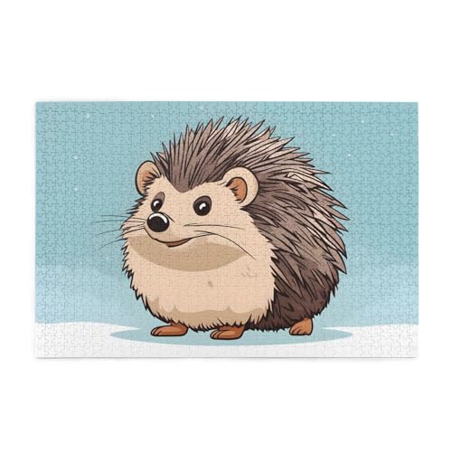Jigsaw Puzzles1000 Teile Jkiegoq Cartoon Igel Gedruckt Pädagogische Intellektuelle Holzpuzzles Lustige Puzzles Stressabbau Spiel von JKIEGOQ