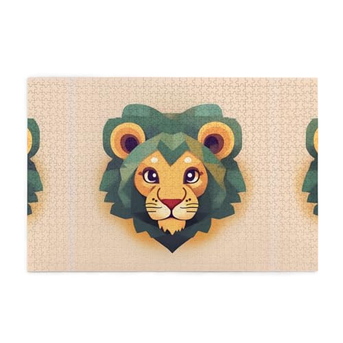 Jigsaw Puzzles1000 Teile Jkiegoq Cartoon Löwe Gedruckt Pädagogische Intellektuelle Holzpuzzles Lustige Puzzles Stressabbau Spiel von JKIEGOQ