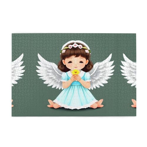 Jigsaw Puzzles1000 Teile Jkiegoq Cute Little Angel Printed Educational Intellectual Wooden Puzzles, Fun Puzzles, Stress Relieving Game von JKIEGOQ