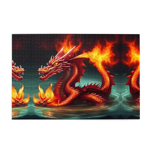 Jigsaw Puzzles1000 Teile Jkiegoq Drachenkönig im Feuer gedruckte pädagogische intellektuelle Holzpuzzles, lustige Puzzles, Stressabbau-Spiel Jigsaw Puzzles1000 Teile Jkiegoq Drachenkönig im Feuer gedruckte pädagogische intellektuelle Holzpuzzles, lustige Puzzles, Stressabbau-Spiel von JKIEGOQ