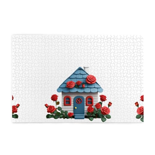 Jigsaw Puzzles1000 Teile Jkiegoq Ein kleines Haus bedeckt mit Rosen gedruckte pädagogische intellektuelle Holzpuzzles, lustige Puzzles, Stressabbau-Spiel Jigsaw Puzzles1000 Teile Jkiegoq Ein kleines Haus bedeckt mit Rosen gedruckte pädagogische intellektuelle Holzpuzzles, lustige Puzzles, Stressabbau-Spiel von JKIEGOQ