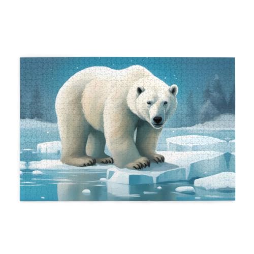 Jigsaw Puzzles1000 Teile Jkiegoq Eisbär auf Eis, gedruckte pädagogische intellektuelle Holzpuzzles, lustige Puzzles, Stressabbau-Spiel Jigsaw Puzzles1000 Teile Jkiegoq Eisbär auf Eis, gedruckte pädagogische intellektuelle Holzpuzzles, lustige Puzzles, Stressabbau-Spiel von JKIEGOQ