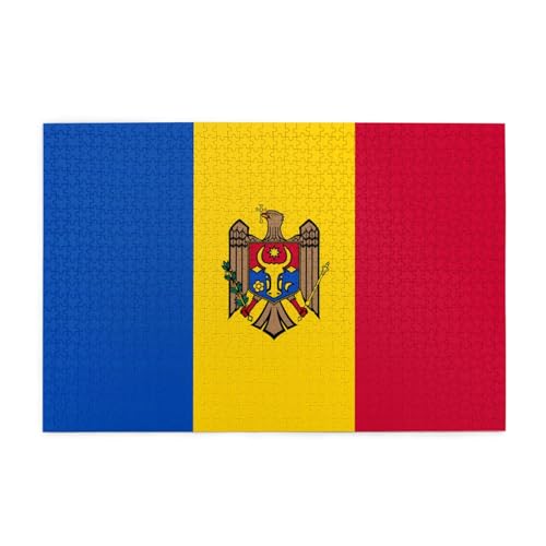 Jigsaw Puzzles1000 Teile Jkiegoq Flagge von Moldawien gedruckt pädagogische intellektuelle Holzpuzzles lustige Puzzles Stressabbau-Spiel Jigsaw Puzzles1000 Teile Jkiegoq Flagge von Moldawien gedruckt pädagogische intellektuelle Holzpuzzles lustige Puzzles Stressabbau-Spiel von JKIEGOQ