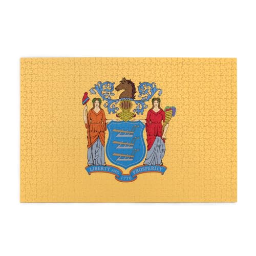 Jigsaw Puzzles1000 Teile Jkiegoq Flagge von New Jersey gedruckte pädagogische intellektuelle Holzpuzzles, lustige Puzzles, Stressabbau-Spiel Jigsaw Puzzles1000 Teile Jkiegoq Flagge von New Jersey gedruckte pädagogische intellektuelle Holzpuzzles, lustige Puzzles, Stressabbau-Spiel von JKIEGOQ