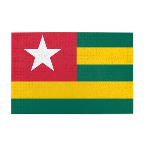 Jigsaw Puzzles1000 Teile Jkiegoq Flagge von Togo gedruckte pädagogische intellektuelle Holzpuzzles, lustige Puzzles, Stressabbau-Spiel von JKIEGOQ