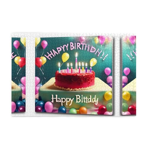 Jigsaw Puzzles1000 Teile Jkiegoq Happy Birthday Schöne gedruckte pädagogische Intellektuelle Holzpuzzles Lustige Puzzles Stressabbau-Spiel Jigsaw Puzzles1000 Teile Jkiegoq Happy Birthday Schöne gedruckte pädagogische Intellektuelle Holzpuzzles Lustige Puzzles Stressabbau-Spiel von JKIEGOQ