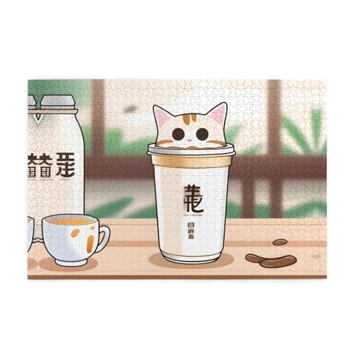 Jigsaw Puzzles1000 Teile Jkiegoq Katzenform Milchtee Gedruckt Pädagogische Intellektuelle Holzpuzzles Lustige Puzzles Stressabbau Spiel Jigsaw Puzzles1000 Teile Jkiegoq Katzenform Milchtee Gedruckt Pädagogische Intellektuelle Holzpuzzles Lustige Puzzles Stressabbau Spiel von JKIEGOQ