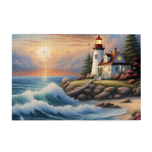 Jigsaw Puzzles1000 Teile Jkiegoq Leuchtturm Diamantmalerei gedruckt pädagogische intellektuelle Holzpuzzles lustige Puzzles Stressabbau-Spiel Jigsaw Puzzles1000 Teile Jkiegoq Leuchtturm Diamantmalerei gedruckt pädagogische intellektuelle Holzpuzzles lustige Puzzles Stressabbau-Spiel von JKIEGOQ