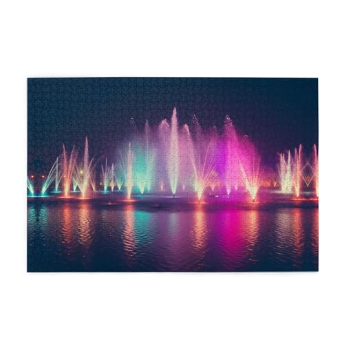 Jigsaw Puzzles1000 Teile Jkiegoq Musikbrunnen Gedruckt Pädagogische Intellektuelle Holzpuzzles Lustige Puzzles Stressabbau Spiel von JKIEGOQ
