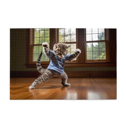 Jigsaw Puzzles1000 Teile Jkiegoq Punching Cat Printed Educational Intellectual Wooden Puzzles, Fun Puzzles, Stress Relieving Game Jigsaw Puzzles1000 Teile Jkiegoq Punching Cat Printed Educational Intellectual Wooden Puzzles, Fun Puzzles, Stress Relieving Game von JKIEGOQ