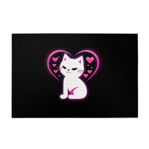 Jigsaw Puzzles1000 Teile Jkiegoq Red Heart Sly Cat Printed Educational Intellectual Wooden Puzzles, Fun Puzzles, Stress Relieving Game Jigsaw Puzzles1000 Teile Jkiegoq Red Heart Sly Cat Printed Educational Intellectual Wooden Puzzles, Fun Puzzles, Stress Relieving Game von JKIEGOQ