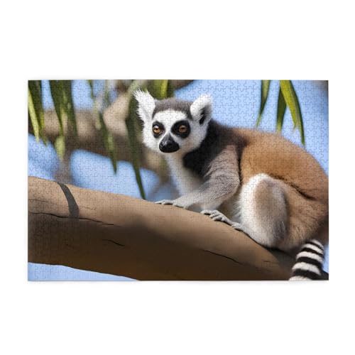Jigsaw Puzzles1000 Teile Jkiegoq Ringtailed Lemur Printed Educational Intellectual Wooden Puzzles, Fun Puzzles, Stress Relieving Game von JKIEGOQ
