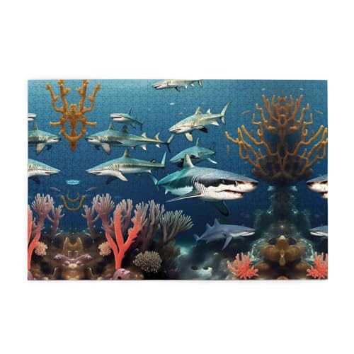 Jigsaw Puzzles1000 Teile Jkiegoq Sharks Under The Sea Printed Educational Intellectual Wooden Puzzles, Fun Puzzles, Stress Relieving Game Jigsaw Puzzles1000 Teile Jkiegoq Sharks Under The Sea Printed Educational Intellectual Wooden Puzzles, Fun Puzzles, Stress Relieving Game von JKIEGOQ