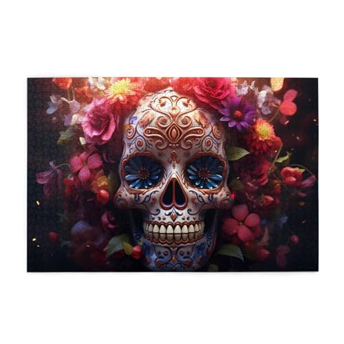Jigsaw Puzzles1000 Teile Jkiegoq Sugar Horror Schädel und Blumen Gedruckt Pädagogische Intellektuelle Holzpuzzles Lustige Puzzles Stressabbau Spiel Jigsaw Puzzles1000 Teile Jkiegoq Sugar Horror Schädel und Blumen Gedruckt Pädagogische Intellektuelle Holzpuzzles Lustige Puzzles Stressabbau Spiel von JKIEGOQ