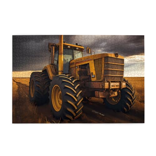 Jigsaw Puzzles1000 Teile Jkiegoq Traktor im Feld gedruckt Pädagogische Intellektuelle Holzpuzzles Lustige Puzzles Stressabbau-Spiel von JKIEGOQ