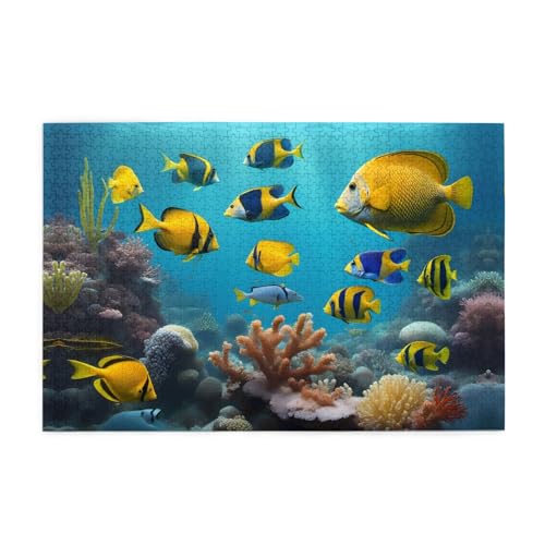Jigsaw Puzzles1000 Teile Jkiegoq Tropical Ocean Sea Fish Printed Educational Intellectual Wooden Puzzles, Fun Puzzles, Stress Relieving Game von JKIEGOQ