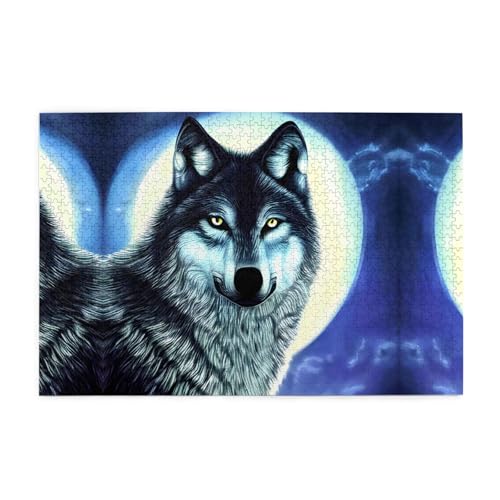 Jigsaw Puzzles1000 Teile Jkiegoq Wolf Under Moon Printed Educational Intellectual Wooden Puzzles, Fun Puzzles, Stress Relieving Game Jigsaw Puzzles1000 Teile Jkiegoq Wolf Under Moon Printed Educational Intellectual Wooden Puzzles, Fun Puzzles, Stress Relieving Game von JKIEGOQ