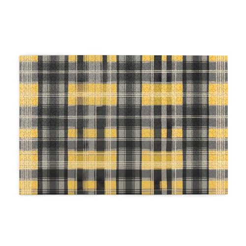 Jkiegoq Puzzles, 1000 Teile, Gelb / Grau / Schwarz kariert, gedrucktes pädagogisches intellektuelles Holzpuzzle, lustiges Puzzle, Stressabbau-Spiel von JKIEGOQ