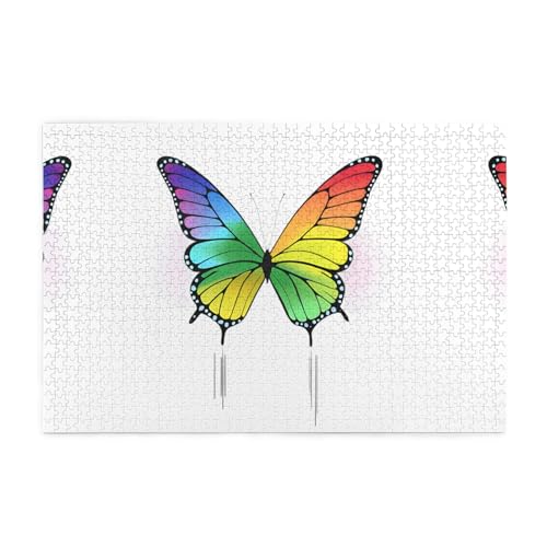 Jkiegoq Puzzles, 1000 Teile, Regenbogenfarbener Schmetterling, bedruckt, pädagogische, intellektuelle Holzpuzzles, lustige Puzzles, Stressabbau-Spiel Jkiegoq Puzzles, 1000 Teile, Regenbogenfarbener Schmetterling, bedruckt, pädagogische, intellektuelle Holzpuzzles, lustige Puzzles, Stressabbau-Spiel von JKIEGOQ