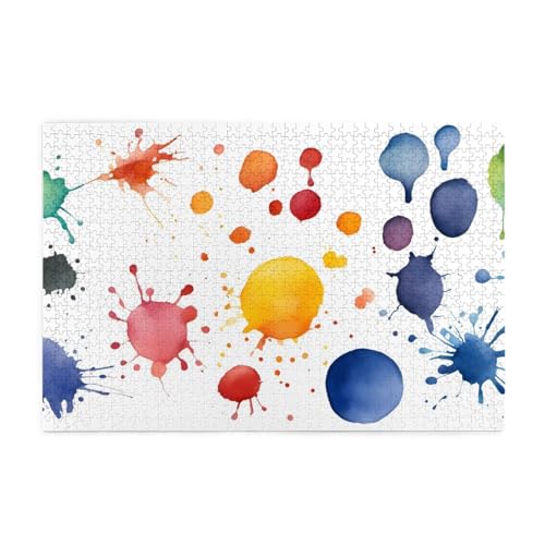 Jkiegoq Puzzles, 1000 Teile, Wasserfarben, Farbspritzer, gedruckte pädagogische, intellektuelle Holzpuzzles, lustige Puzzles, Stressabbau-Spiel Jkiegoq Puzzles, 1000 Teile, Wasserfarben, Farbspritzer, gedruckte pädagogische, intellektuelle Holzpuzzles, lustige Puzzles, Stressabbau-Spiel von JKIEGOQ