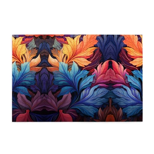 Jkiegoq Puzzles, 1000 Teile, bunte Pflanzenblätter, gedruckte pädagogische, intellektuelle Holzpuzzles, lustige Puzzles, Stressabbau-Spiel Jkiegoq Puzzles, 1000 Teile, bunte Pflanzenblätter, gedruckte pädagogische, intellektuelle Holzpuzzles, lustige Puzzles, Stressabbau-Spiel von JKIEGOQ