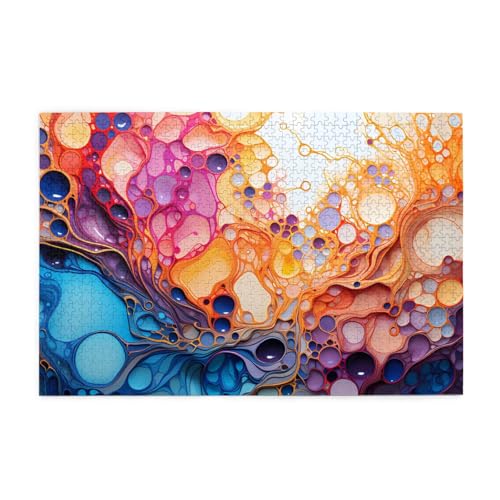 Jkiegoq Puzzles, 1000 Teile, mehrfarbige Marmorierung, bedruckt, pädagogische, intellektuelle Holzpuzzles, lustige Puzzles, Stressabbau-Spiel Jkiegoq Puzzles, 1000 Teile, mehrfarbige Marmorierung, bedruckt, pädagogische, intellektuelle Holzpuzzles, lustige Puzzles, Stressabbau-Spiel von JKIEGOQ